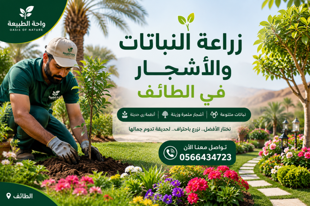 زراعة النباتات والأشجار في الطائف